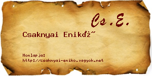 Csaknyai Enikő névjegykártya